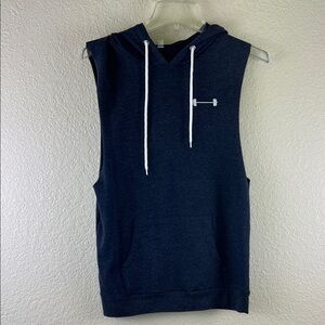 Barbella grey cutoff sleeve muscle tank workout  hoodie size medium